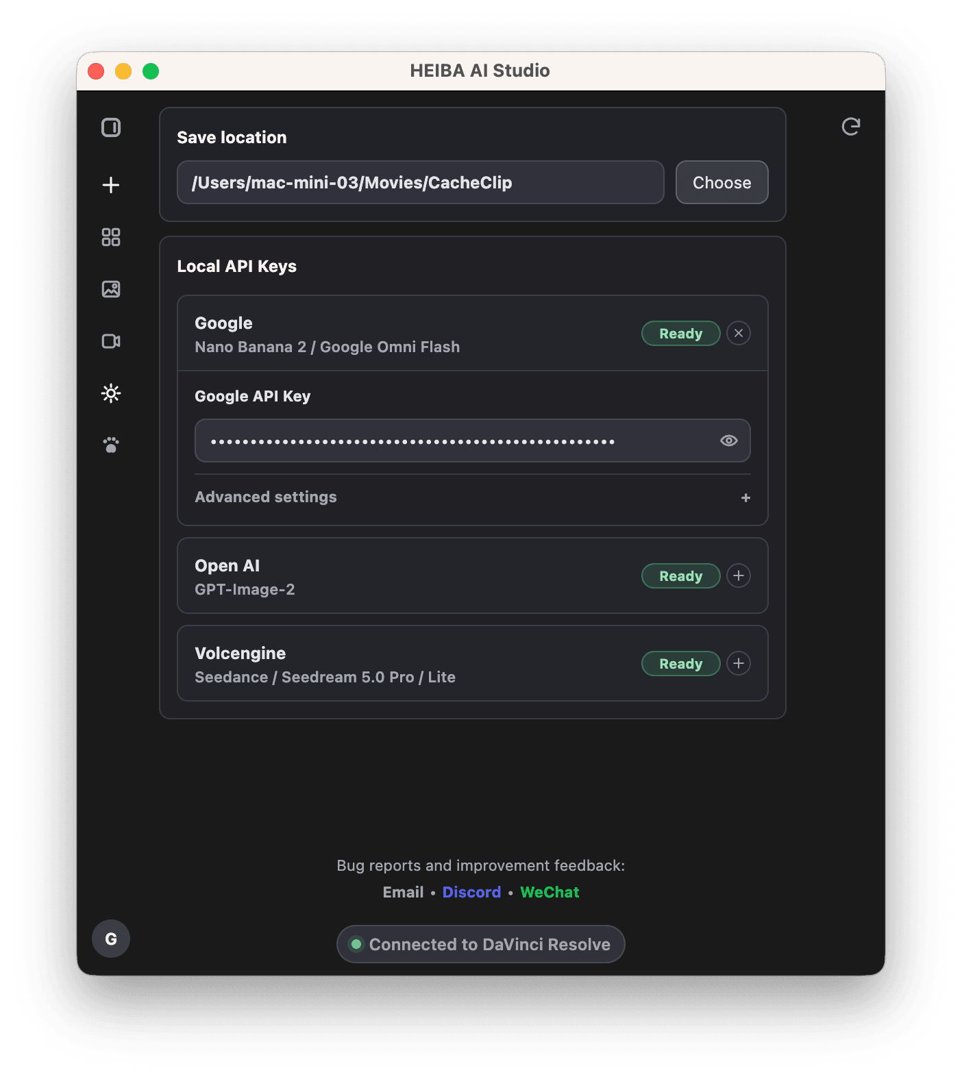 Your own API keys.